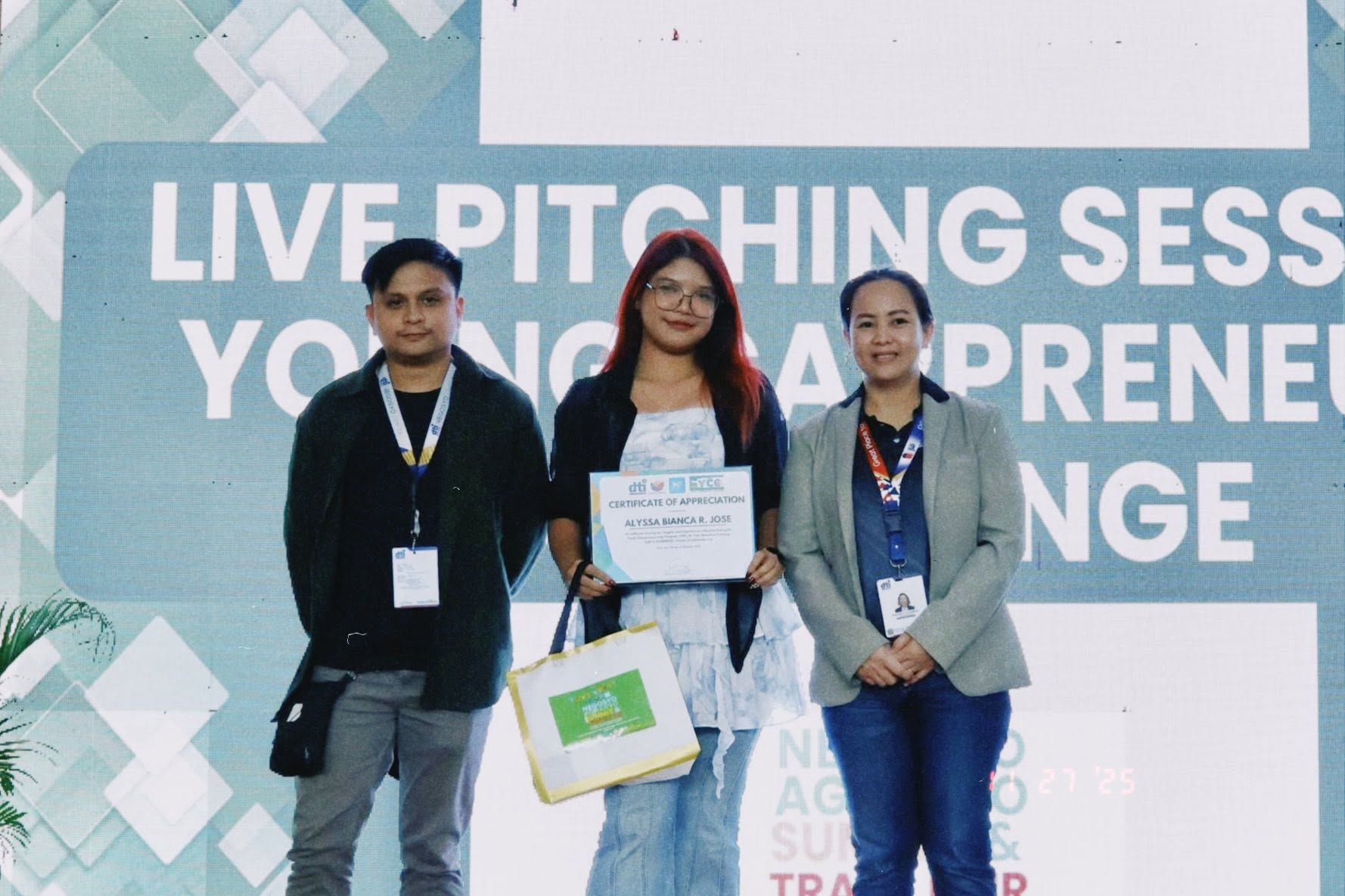 Alyssa as a resource speaker and panelist for the Youth Entrepreneurship Program